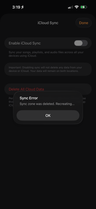 Icloud Sync Error Sync error iCloud - Stage Traxx / Stage Cue Support
